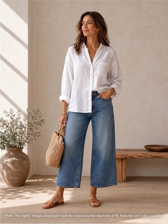 Sigrid Olsen Tops - Sigrid Olsen Button Up Blouse Top Linen White Coastal Beachy Preppy Summer XL